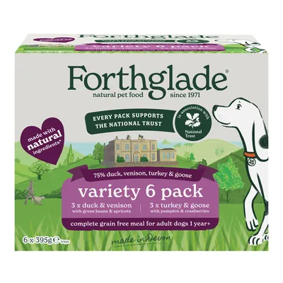 Forthglade Complete Meal Grain-Free Adult Dog - National Trust Variety Pack - Saver Pack: 12 x 395g
