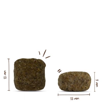 Zwei Futterstücke mit Maßangaben: 13 mm hoch und breit, das zweite Stück 13 mm breit und 9 mm hoch.