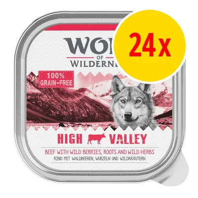 Pack of 24. 100% grain-free beef with wild berries, roots and wild herbs. High Valley variety.