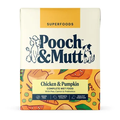 Pooch and Mutt Wet Dog Food - Chicken, Pea & Pumpkin - Saver Pack: 24 x 375g