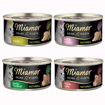 Probierpaket Miamor Feine Filets Naturelle 12 x 80 g - Mix II (4 Sorten gemischt) Probierpaket Miamor Feine Filets Naturelle 12 x 80 g - Mix II (4 Sorten gemischt)