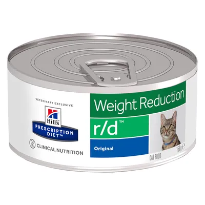 Hill's Prescription Diet r/d Original Weight Reduction Katzenfutter, veterinär-exklusiv, klinische Ernährung, Dose 156g.