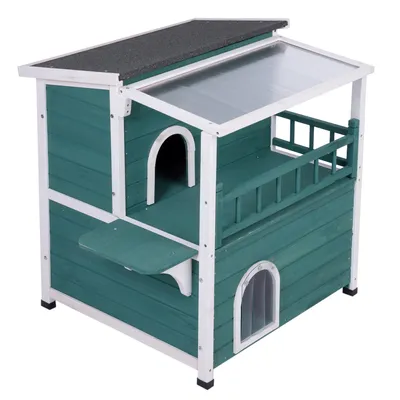 Maisonnette à marquise - L 91,5 x l 71 x H 82 cm - vert / blanc