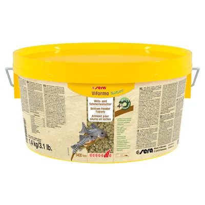Sera Viformo Nature Wels- og smerlefoder, bundfoder-tabletter, 1,4 kg/3,1 lb, 5400 tabletter. Fremstillet i Tyskland. Uden farve- og konserveringsstoffer, bæredygtig emballage.