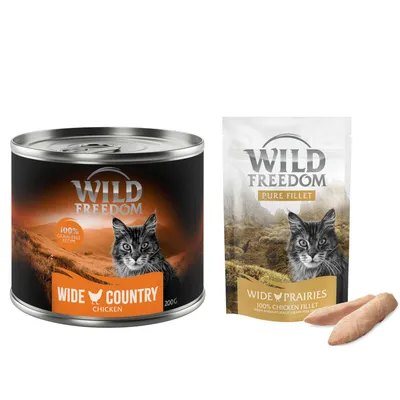 Wild Freedom Kombi-Paket: Adult Nassfutter + Filet Snacks - 24 x 200 g Wide Country: Huhn pur + 3 x 100 g Hühnerfilet Wild Freedom Kombi-Paket: Adult Nassfutter + Filet Snacks - 24 x 200 g Wide Country: Huhn pur + 3 x 100 g Hühnerfilet