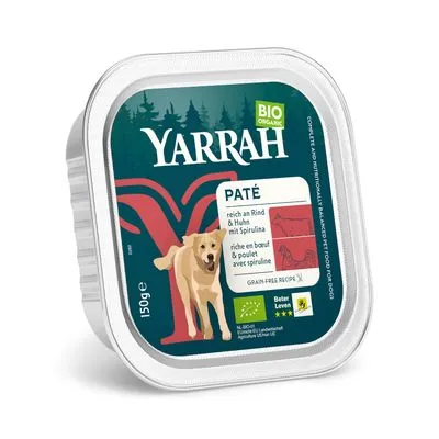 Yarrah Biologische Paté 12 x 150 g - Bio Rund met Bio Spirulina