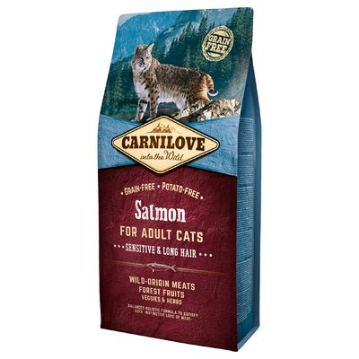 Carnilove Salmon for Adult Cats Sensitive and Long hair 2 x 6 kg