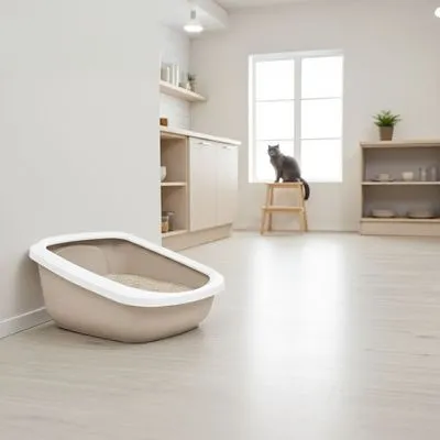 Savic Aseo Jumbo - Kattenbak met hoge rand - Mokka / Wit - Savic Kattentoilet Aseo XXL
