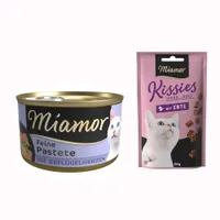 Boîtes Miamor 12 x 85 g + Friandises Miamor Kissies canard 50 g offertes ! - Cœurs de volaille