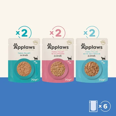 Applaws Pouch em caldo 6 x 70 g - Pack de degustação  - Pack misto de atum (3 variedades)