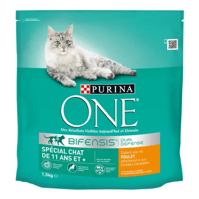 Purina ONE Senior +11 poulet - lot % : 4 x 1,5 kg