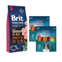 10 zł taniej! Brit karma sucha dla psa, 12 / 15 kg + Rocco Curls, kaczka, 400 g - Junior Large Breed, kurczak
