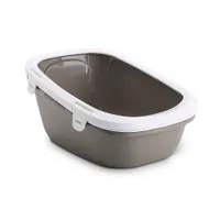 Savic Katzentoilette Simba mit Sieb - warmgrau / weiss
