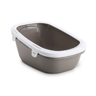 Savic Katzentoilette Simba mit Sieb warmgrau / weiß