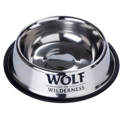 Liukumaton Wolf of Wilderness -teräskuppi koirille säästöpakkaus: 2 x 850 ml, Ø 23 cm