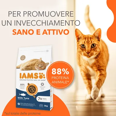 IAMS Advanced Nutrition Senior 7+ con Tonno Crocchette gatto - 3 kg