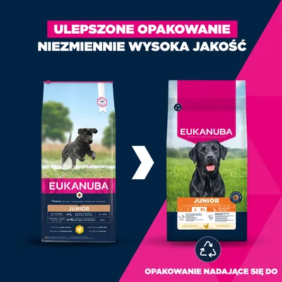 Eukanuba Premium Nutrition Junior Large & Giant Breed, kurczak - 2 x 15 kg