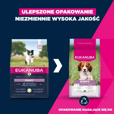 Eukanuba Premium Nutrition Puppy Small & Medium Breed, jagnięcina i ryż - 12 kg