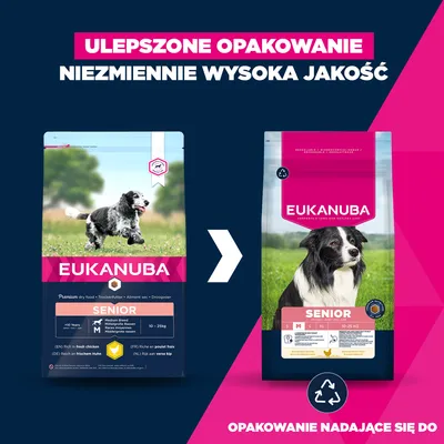 Eukanuba Premium Nutrition Senior Medium Breed, kurczak - 2 x 3 kg