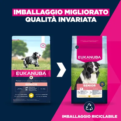 Eukanuba Premium Nutrition Senior Medium Breed Pollo - 3 kg