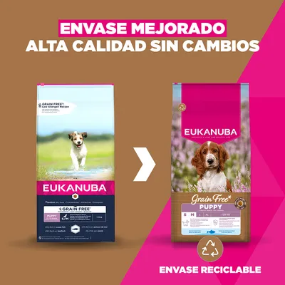 Eukanuba Grain Free Puppy Small & Medium Breed pescado de mar - 2 x 3 kg - Pack ahorro
