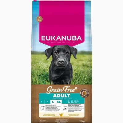 Eukanuba Grain Free Adult Large Breed Kip Hondenvoer - Dubbelpak: 2 x 12 kg