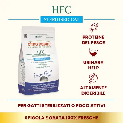 Almo Nature HFC Longevity Sterilised Spigola & Orata fresche - 1,2 kg