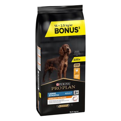 Croquettes PURINA PRO PLAN pour chien 12/14 kg + 2/2,5 kg offerts ! Large Athletic Adult Everyday Nutrition (14 kg + 2,5 kg offerts !)