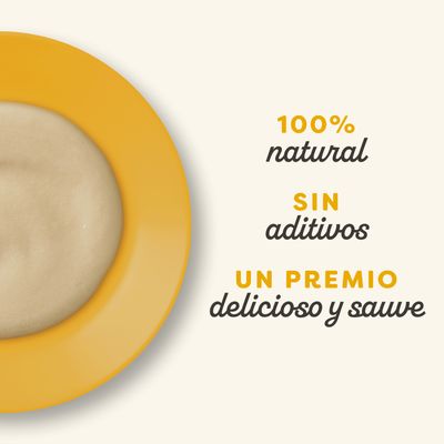 100% natural, sin aditivos, un premio delicioso y suave