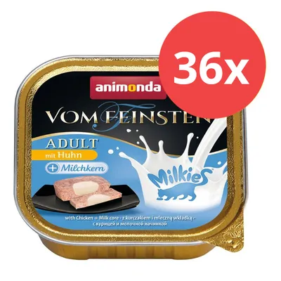 Animonda Vom Feinsten Adult mit Huhn und Milchkern, 36x Portionen. Nassfutter für Katzen mit Milkie-Zutaten.