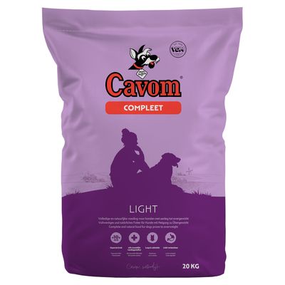 Cavom Compleet Light, 20 кг. Пълноценна и натурална храна за кучета с тенденция към наднормено тегло. Ниско съдържание на калории, лесно смилаема.