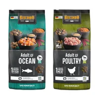 Lot Belcando 2 x 12,5/15 kg pour chien - lot mixte : Adult Grain-Free Poultry + Adult Grain-Free Ocean (2 x 12,5 kg)