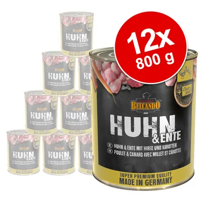 Belcando pui și rață cu mei și morcovi, Super Premium Quality, Made in Germany. Pachet: 12x 800g.