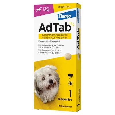 AdTab Comprimés à croquer pour petit chien (2,5 à 5,5 kg) - 1 boîte