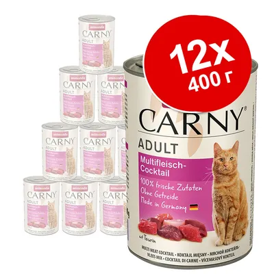 Набор из 12 банок по 400 г корма для кошек animonda Carny Adult Multiflesich-Cocktail. На упаковке: 100% frische Zutaten, Ohne Getreide, Made in Germany. Набор из 12 банок по 400 г корма для кошек animonda Carny Adult Multiflesich-Cocktail. На упаковке: 100% frische Zutaten, Ohne Getreide, Made in Germany.