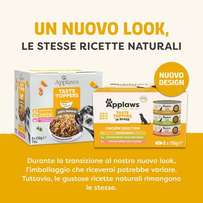 Applaws Taste Toppers Pacco misto 8 x 156 g per cani - Set %: 16 x 156 g in Brodo
