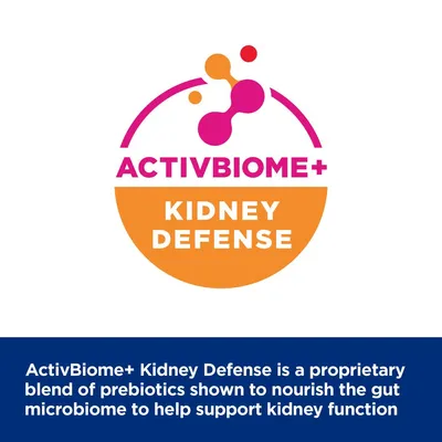 ActivBiome+ Kidney Defense. ActivBiome+ Kidney Defense is a proprietary blend of prebiotics shown to nourish the gut microbiome to help support kidney function. Текстът е на английски.