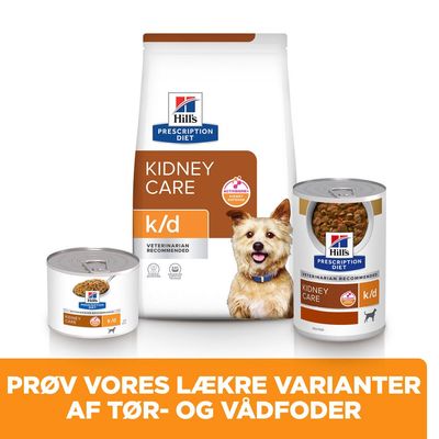 Hill's Prescription Diet Kidney Care k/d tør- og vådfoder til hund og kat. Prøv vores lækre varianter af tør- og vådfoder. Veterinarian recommended.