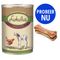Lukullus Probeerpakket 6 x 400 g/800 g + 12 x 5 cm Kauwbotten Hondenvoer Kalkoenhart & Gans 6 x 800 g