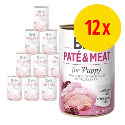 Sparepakke: 12 x 400 g Brit Paté & Meat - Puppy