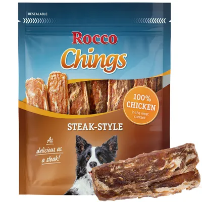 Rocco Chings Steak Style Pollo Snack cane - Maxi Risparmio Mix Pollo & Anatra: 12 x 200 g