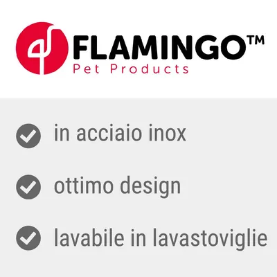FLAMINGO Pet Products. in acciaio inox, ottimo design, lavabile in lavastoviglie.