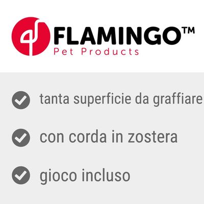 FLAMINGO Pet Products: tanta superficie da graffiare, con corda in zostera, gioco incluso
