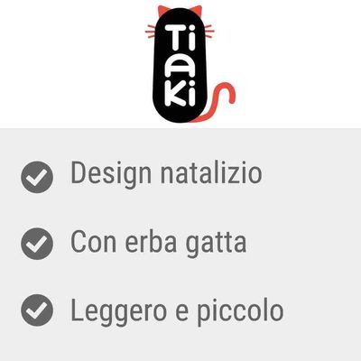 Tiaki. Design natalizio, con erba gatta, leggero e piccolo.