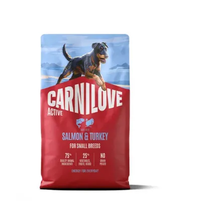 Carnilove Actif Saumon et Dinde pour Petites Races, 75 % d'ingrédients d'origine animale, 25 % de légumes, sans céréales ni pommes de terre, énergie pour chaque jour. Carnilove Actif Saumon et Dinde pour Petites Races, 75 % d'ingrédients d'origine animale, 25 % de légumes, sans céréales ni pommes de terre, énergie pour chaque jour.