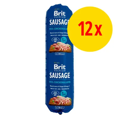 Brit Premium Sausage 95% Chicken & Lamb, 12x. Naturlig kilde til kollagen og omega-3. Fri for soja, GMO og konserveringsmidler. Lokal kilde. 1.440 kcal/kg. Brit Premium Sausage 95% Chicken & Lamb, 12x. Naturlig kilde til kollagen og omega-3. Fri for soja, GMO og konserveringsmidler. Lokal kilde. 1.440 kcal/kg.