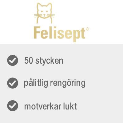 Felisept. 50 stycken, pålitlig rengöring, motverkar lukt.