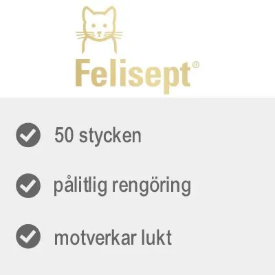 Felisept. 50 stycken, pålitlig rengöring, motverkar lukt.