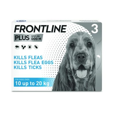 FRONTLINE® Plus Spot On for Dogs - M (10-20kg) 3 pipettes x 1.34ml