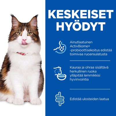 KESKEISET HYÖDYT: Ainutlaatuinen ActivBiome+ -probioottisekoitus edistää ruoansulatusta. Kauraa ja ohraa sisältävä ruoka ylläpitää lemmikkisi hyvinvointia. Edistää ulosteiden laatua.